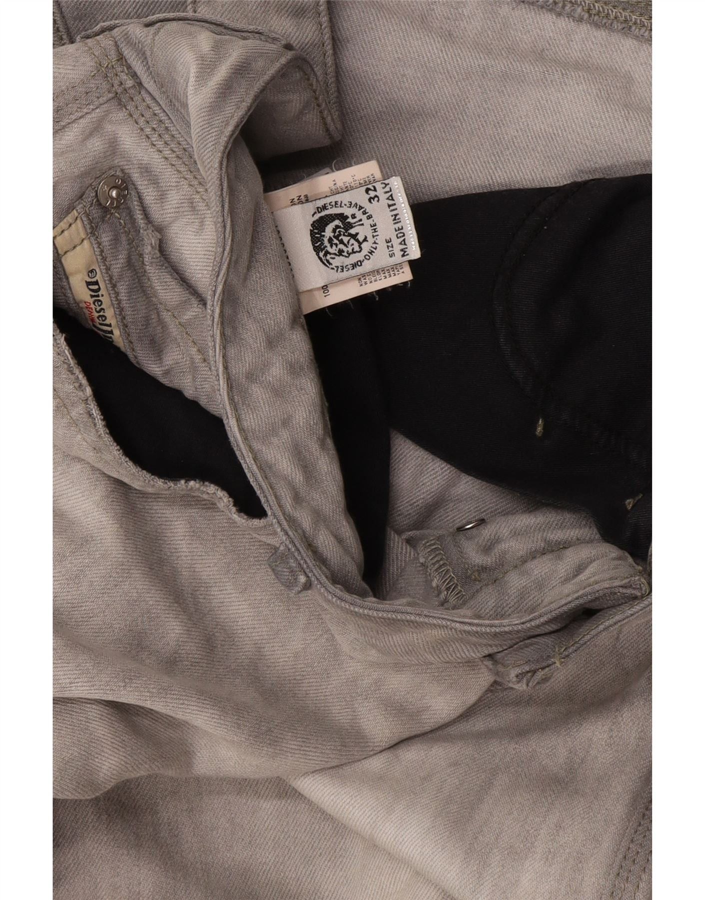 Diesel Mens Straight Jeans W32 L34 Grey Cotton Size US 32 / EU 48 - 5 Thumbnail