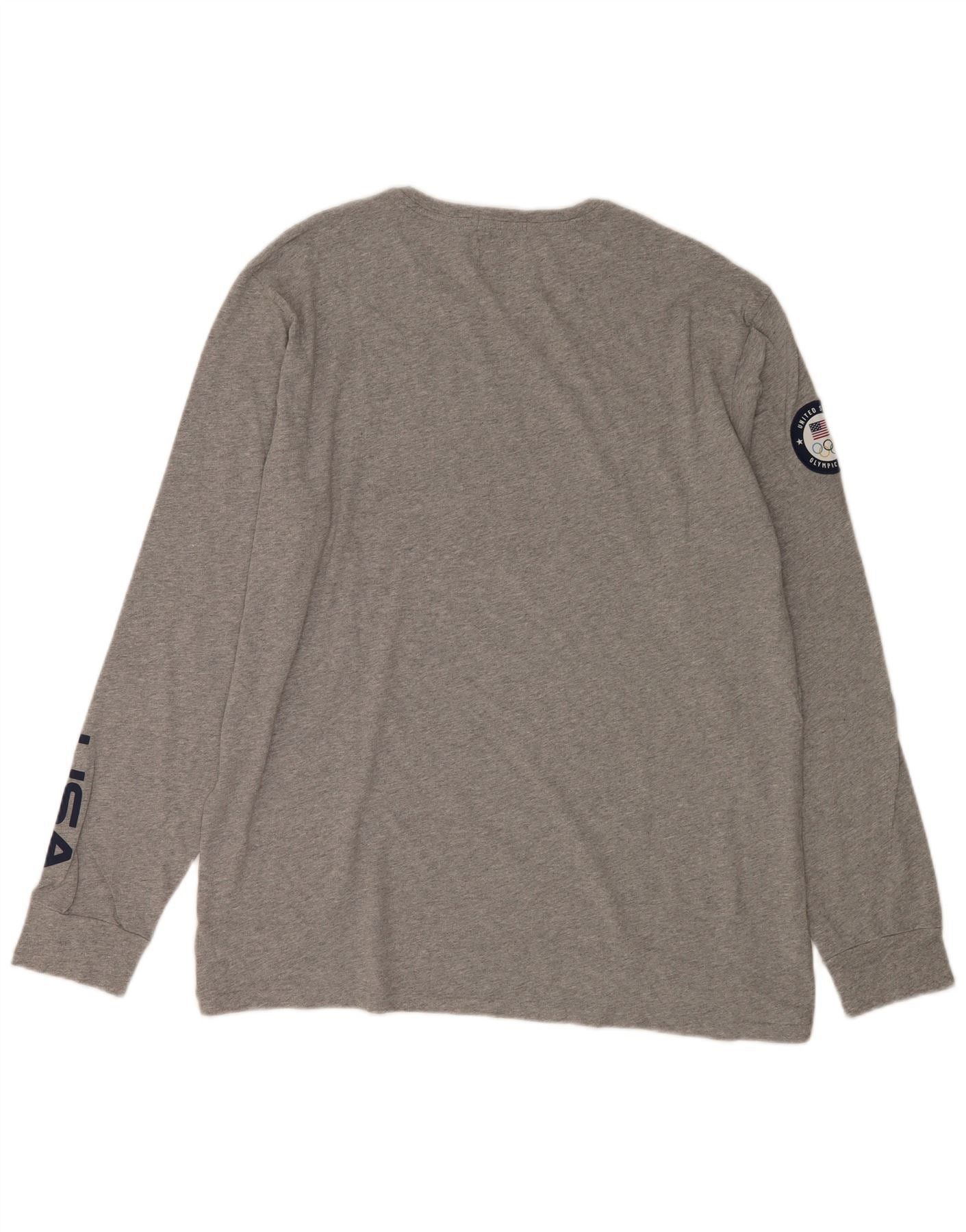 Polo Ralph Lauren Mens Graphic Top Long Sleeve XL Grey Flecked Cotton Size US L / EU 52-54 / 3 - 2 Thumbnail