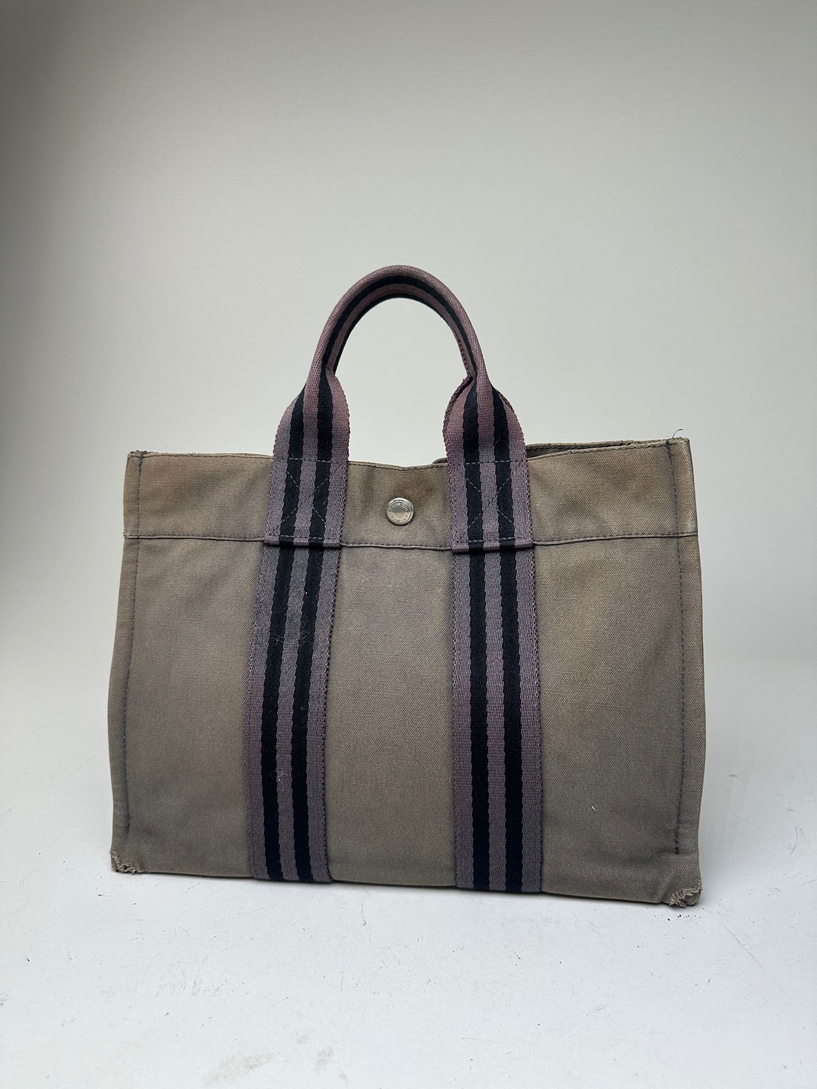 Other Vintage Hermes Cotton Tote Bag Brown Size ONE SIZE - 2 Thumbnail