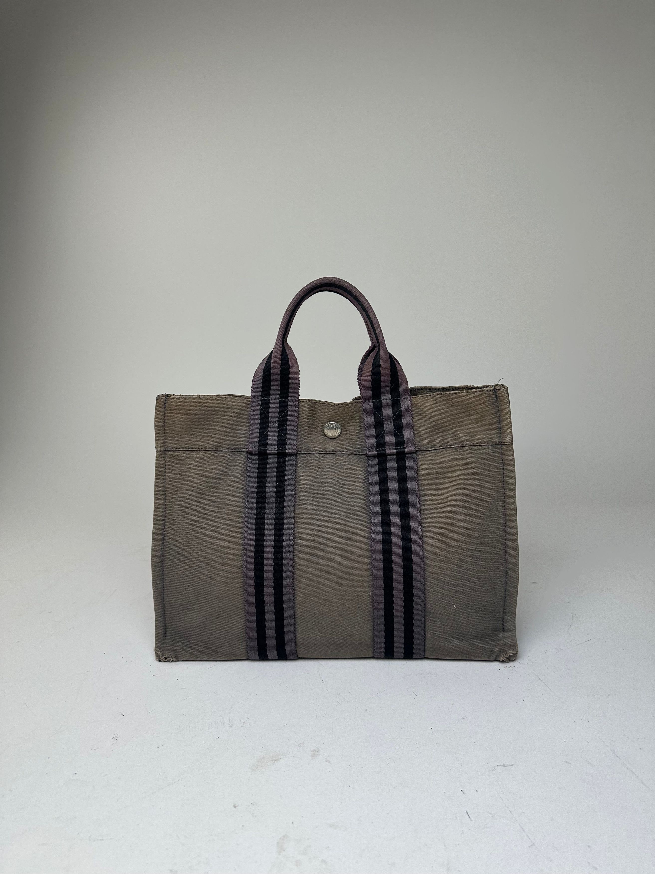 Other Vintage Hermes Cotton Tote Bag Brown Size ONE SIZE - 6 Thumbnail
