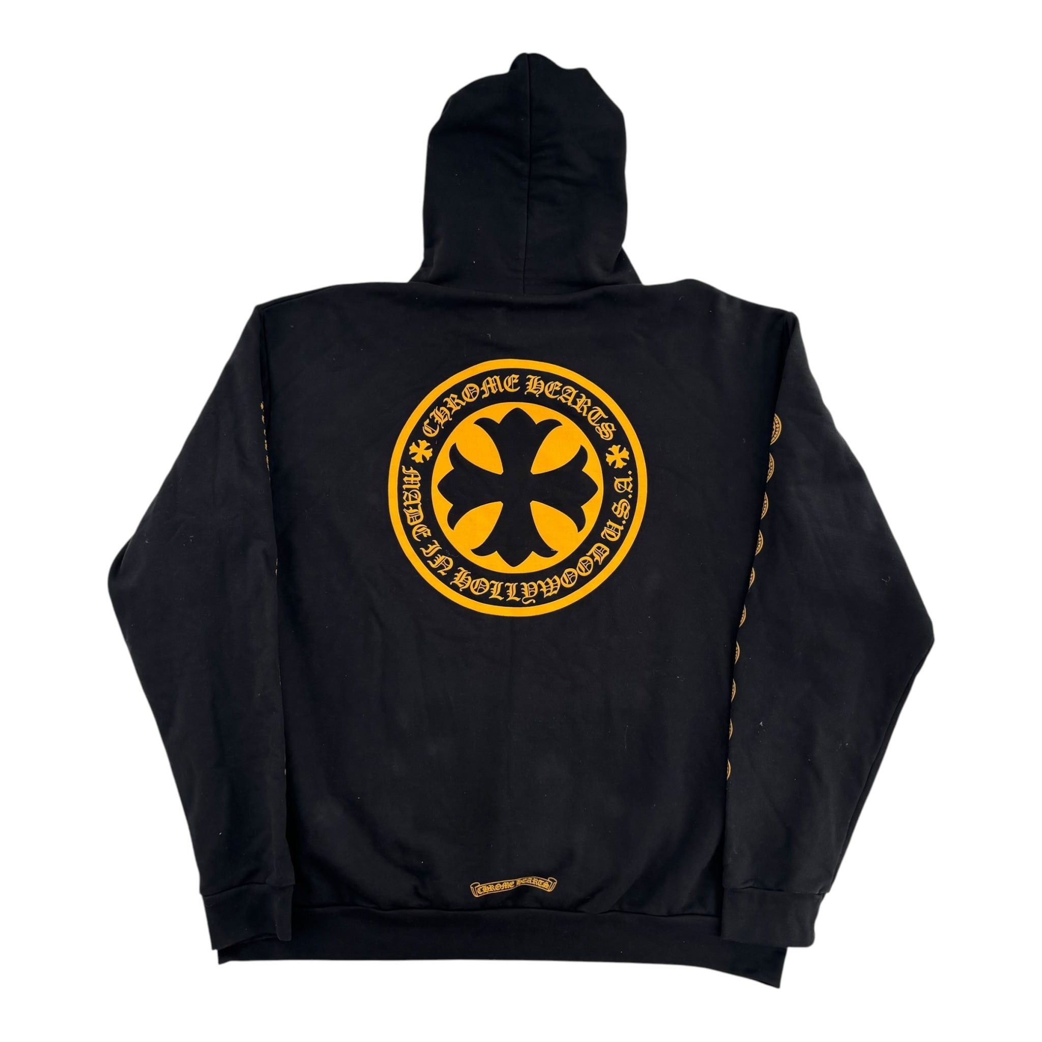 Chrome Hearts Hollywood Plus Logo Hoodie Black & Yellow Size US XXL / EU 58 / 5 - 2 Thumbnail