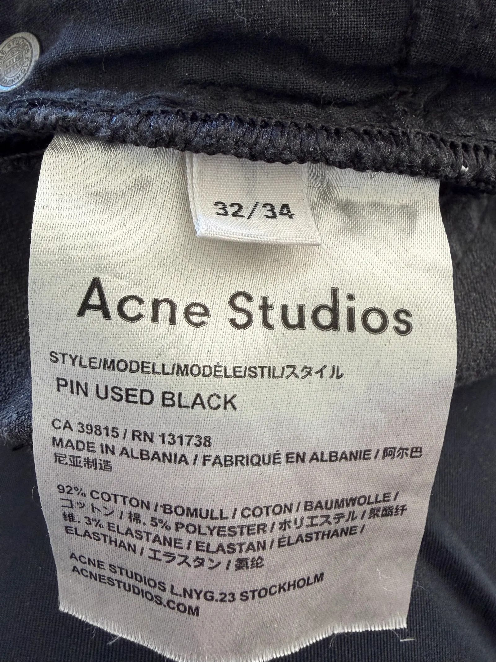 Acne Studios Acne Studios Pin Used Black Jeans Size 32" / US 10 / IT 46 - 3 Thumbnail