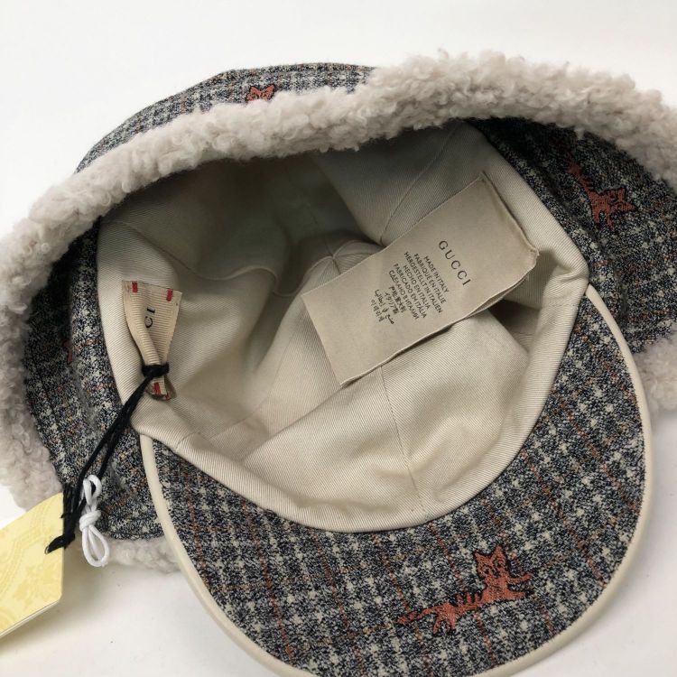 Gucci Gucci Check Print Wool Hat Size S Size ONE SIZE - 8 Thumbnail