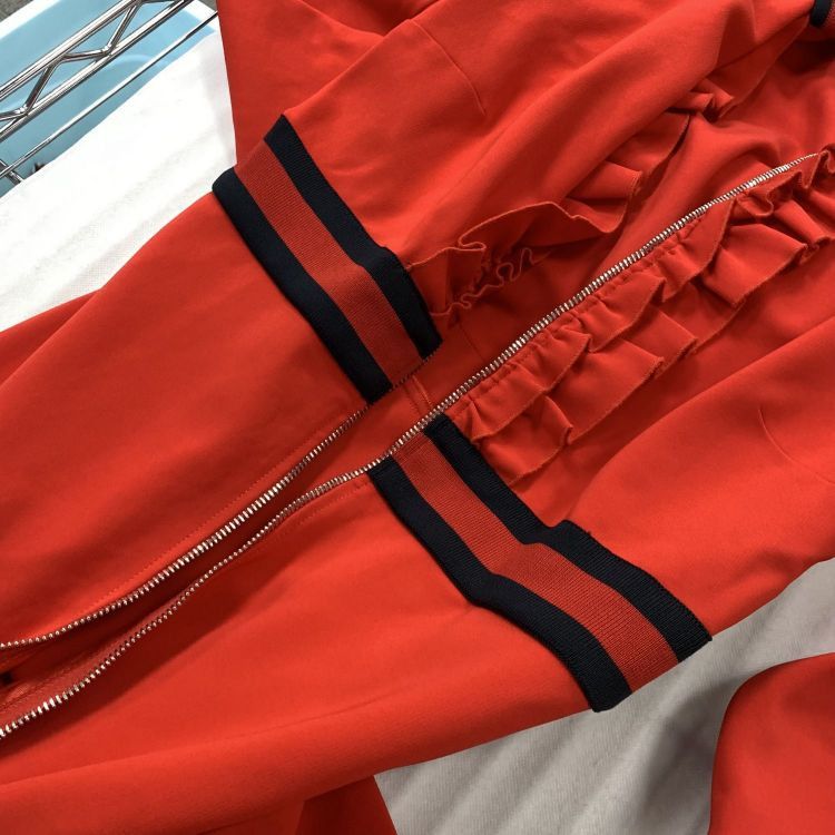 Gucci Gucci Red Ruffle Zip-Up Dress Size M Size M / US 6-8 / IT 42-44 - 7 Thumbnail