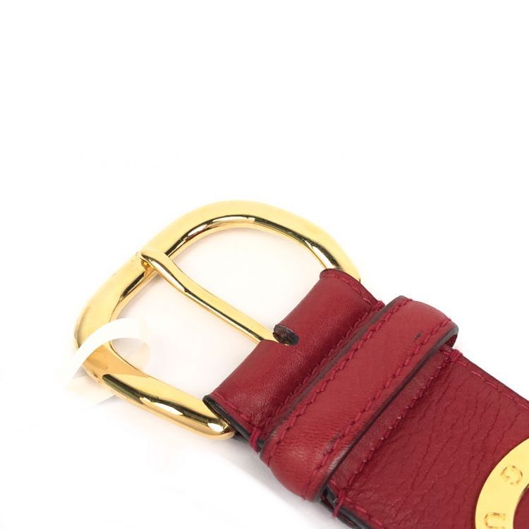 Gucci Gucci Red Leather Belt 30 Size 30 - 3 Thumbnail