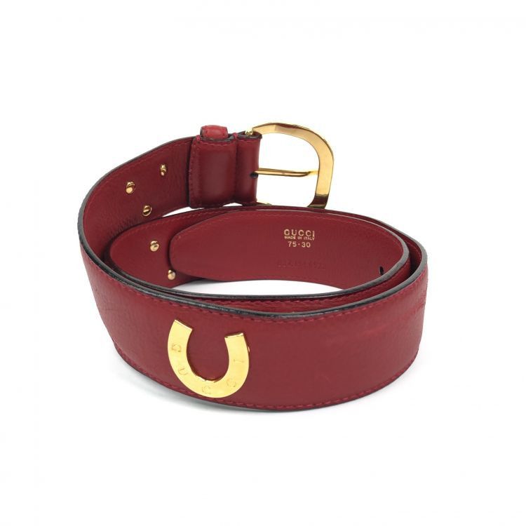 Gucci Gucci Red Leather Belt 30 Size 30 - 2 Thumbnail