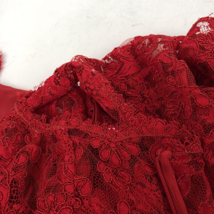 Gucci Gucci Red Lace Maxi Dress Size 36 Size XS / US 0-2 / IT 36-38 - 4 Thumbnail