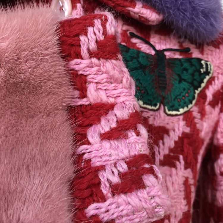 Gucci Gucci Houndstooth Butterfly Mink Trim Wool Coat Size 38 Size XS / US 0-2 / IT 36-38 - 8 Thumbnail