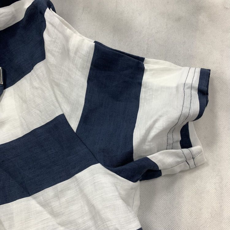 Armani Collezioni Armani Collezioni Striped Linen Hoodie Size 40 Size S / US 4 / IT 40 - 8 Thumbnail