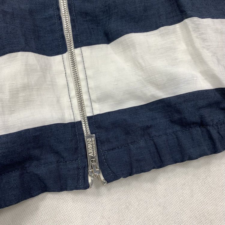 Armani Collezioni Armani Collezioni Striped Linen Hoodie Size 40 Size S / US 4 / IT 40 - 9 Thumbnail