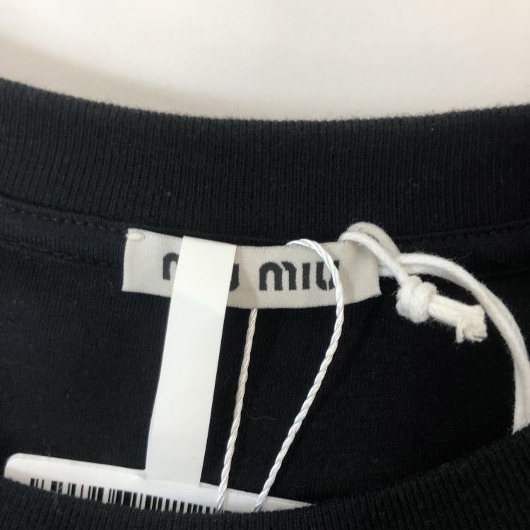 Miu Miu Miu Miu Printed Back Short Sleeve T-Shirt Size XS Size XS / US 0-2 / IT 36-38 - 3 Thumbnail