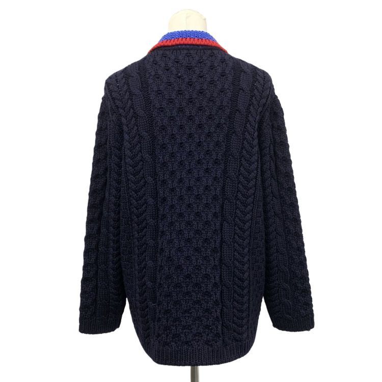 Miu Miu Miu Miu Contrast Collar Cable Knit Sweater Size 36 Size XS / US 0-2 / IT 36-38 - 2 Thumbnail
