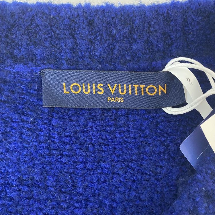Louis Vuitton Louis Vuitton Logo Blue Knit Sweater XXL Size US XXL / EU 58 / 5 - 3 Thumbnail