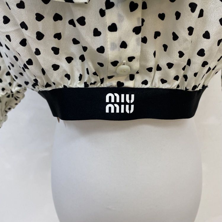 Miu Miu Miu Miu Heart Print Blouse Size 36 Size XS / US 0-2 / IT 36-38 - 6 Thumbnail