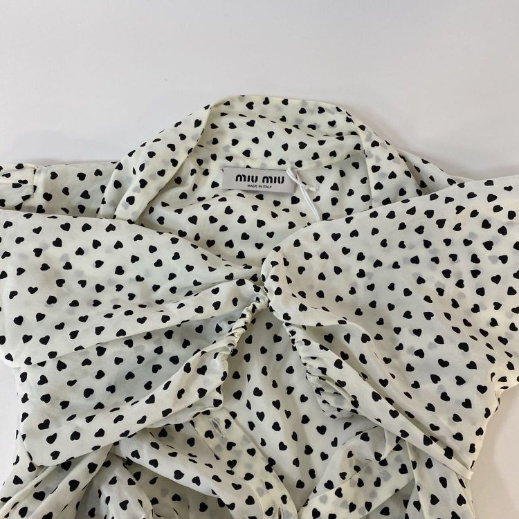 Miu Miu Miu Miu Heart Print Blouse Size 36 Size XS / US 0-2 / IT 36-38 - 10 Thumbnail