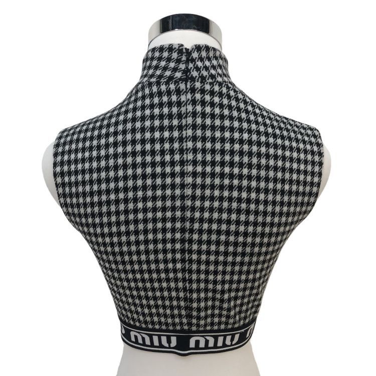 Miu Miu Miu Miu Houndstooth Logo Waistband Top Size 36 Size XS / US 0-2 / IT 36-38 - 2 Thumbnail