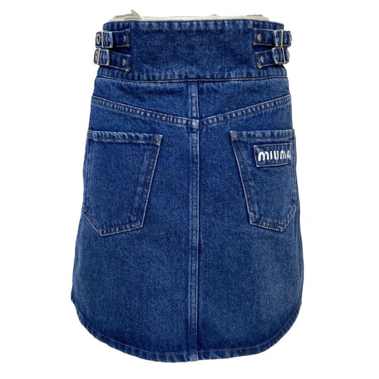 Miu Miu Miu Miu Denim Skirt Size 40 Size 27" / US 4 / IT 40 - 2 Thumbnail
