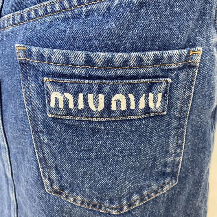 Miu Miu Miu Miu Denim Skirt Size 40 Size 27" / US 4 / IT 40 - 6 Thumbnail