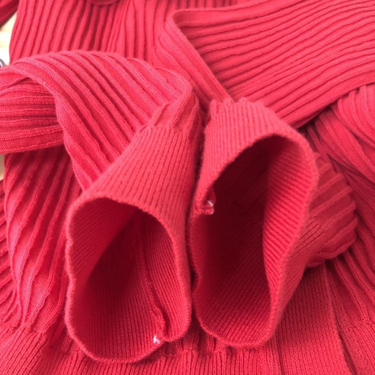 Moschino Moschino Red Ribbed Tulle Trim Cardigan Size 40 Size S / US 4 / IT 40 - 11 Thumbnail