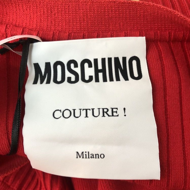 Moschino Moschino Red Ribbed Tulle Trim Cardigan Size 40 Size S / US 4 / IT 40 - 3 Thumbnail