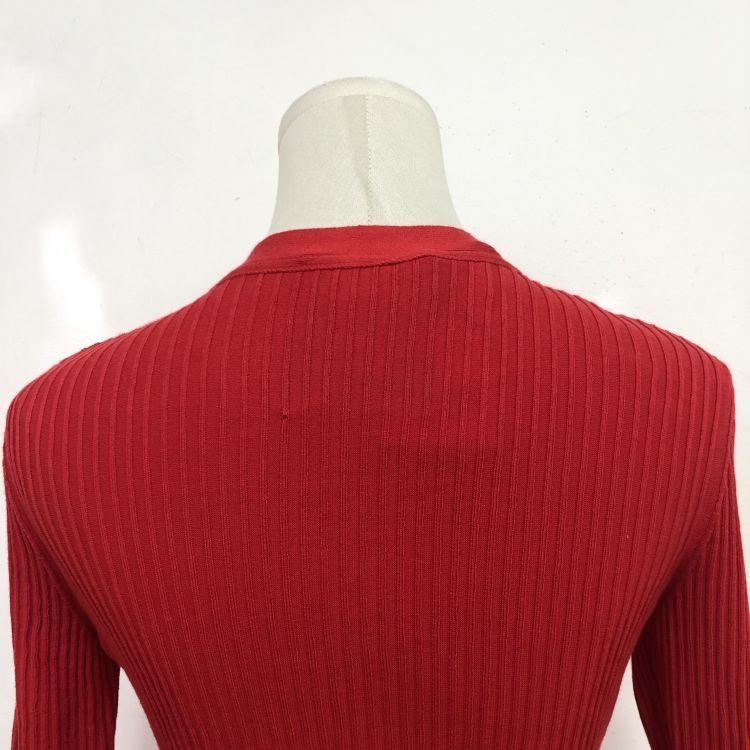 Moschino Moschino Red Ribbed Tulle Trim Cardigan Size 40 Size S / US 4 / IT 40 - 10 Thumbnail