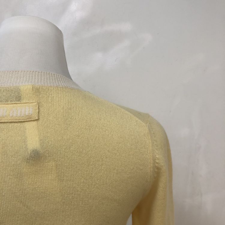 Miu Miu Miu Miu Yellow Cashmere Cardigan Size 36 Size XS / US 0-2 / IT 36-38 - 9 Thumbnail