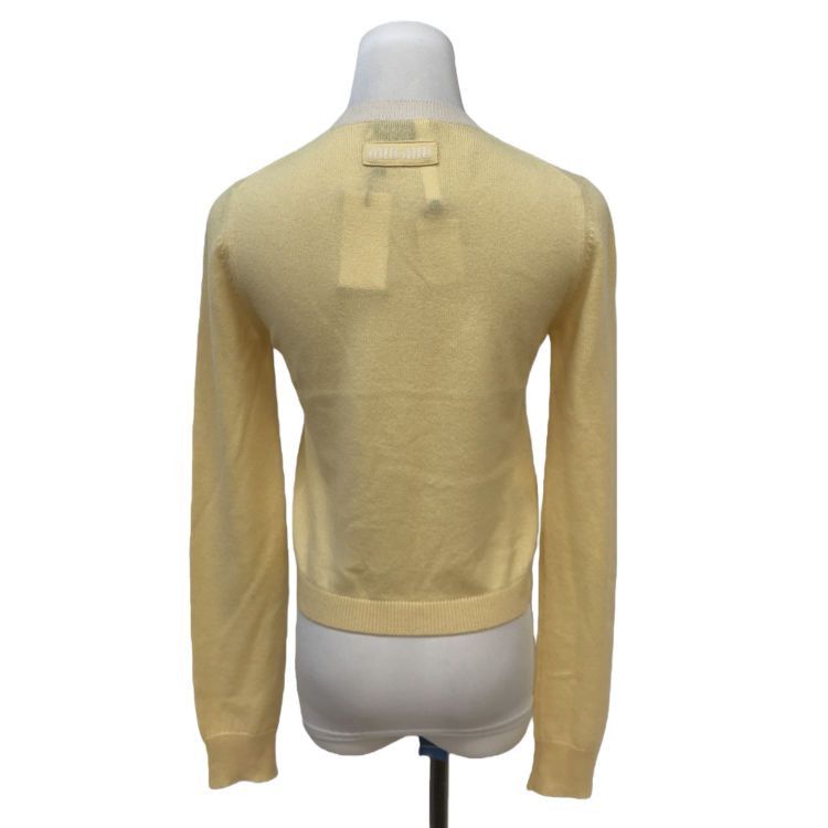 Miu Miu Miu Miu Yellow Cashmere Cardigan Size 36 Size XS / US 0-2 / IT 36-38 - 2 Thumbnail