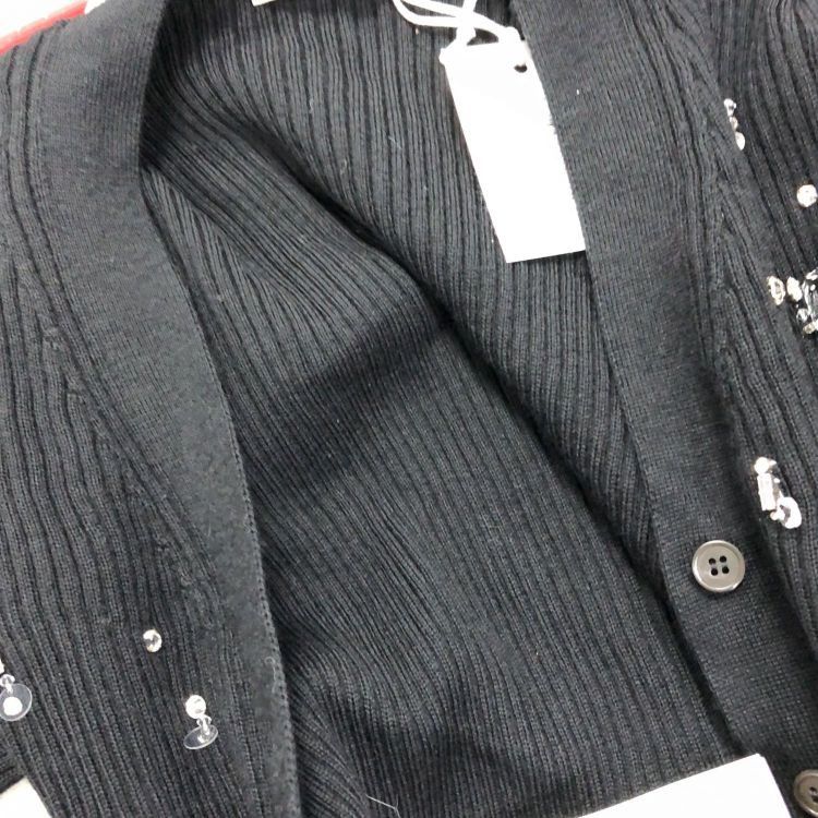 Miu Miu Miu Miu Crystal Embellished Ribbed Cardigan Size 38 Size XS / US 0-2 / IT 36-38 - 7 Thumbnail