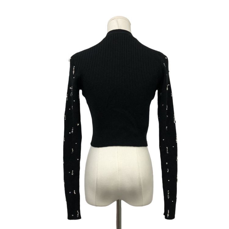 Miu Miu Miu Miu Crystal Embellished Ribbed Cardigan Size 38 Size XS / US 0-2 / IT 36-38 - 2 Thumbnail