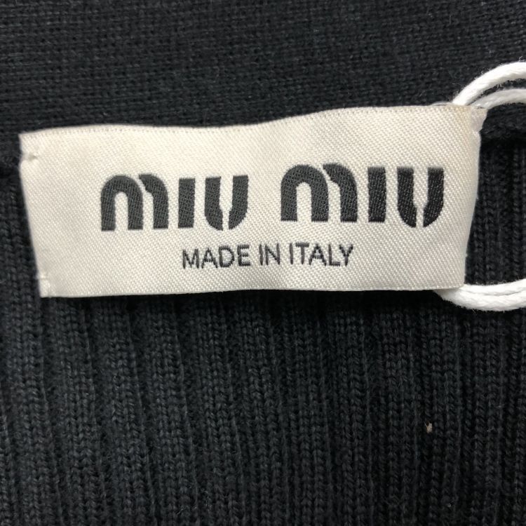 Miu Miu Miu Miu Crystal Embellished Ribbed Cardigan Size 38 Size XS / US 0-2 / IT 36-38 - 3 Thumbnail
