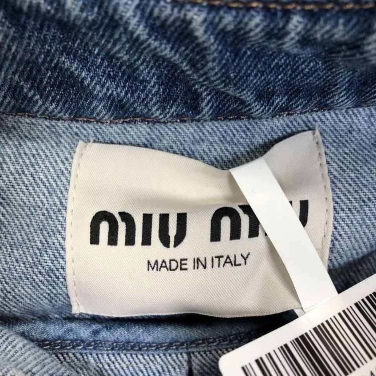 Miu Miu Miu Miu Denim Logo Jacket Size 38 Size XS / US 0-2 / IT 36-38 - 3 Thumbnail