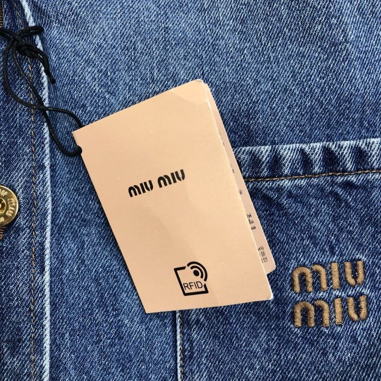 Miu Miu Miu Miu Denim Logo Jacket Size 38 Size XS / US 0-2 / IT 36-38 - 10 Thumbnail