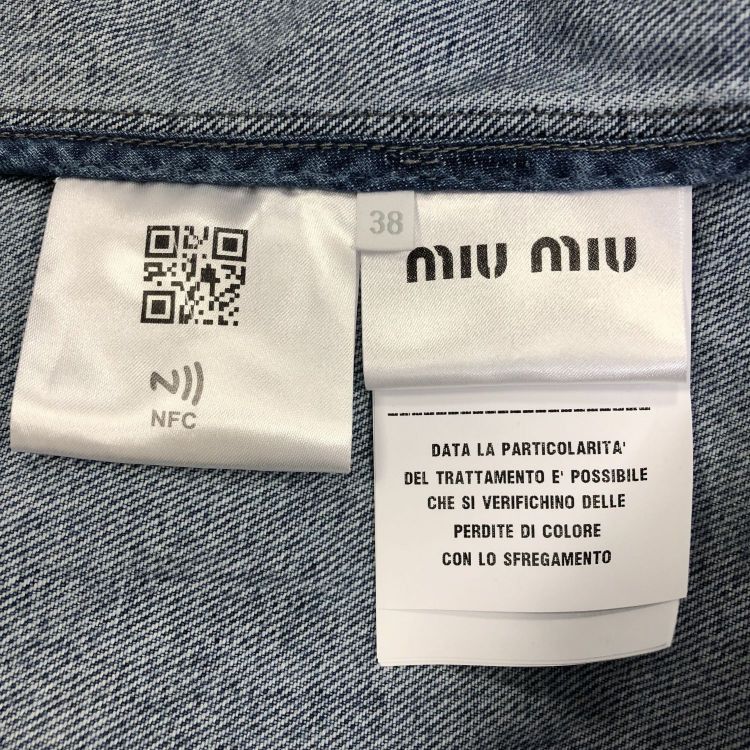 Miu Miu Miu Miu Denim Logo Jacket Size 38 Size XS / US 0-2 / IT 36-38 - 4 Thumbnail