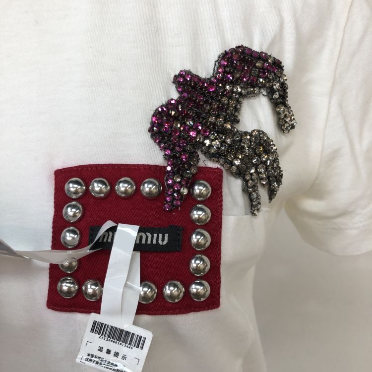 Miu Miu Miu Miu Embellished Pocket T-Shirt Size S Size S / US 4 / IT 40 - 6 Thumbnail