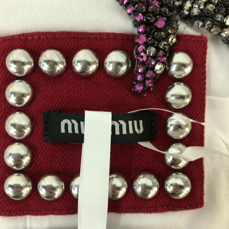 Miu Miu Miu Miu Embellished Pocket T-Shirt Size S Size S / US 4 / IT 40 - 3 Thumbnail