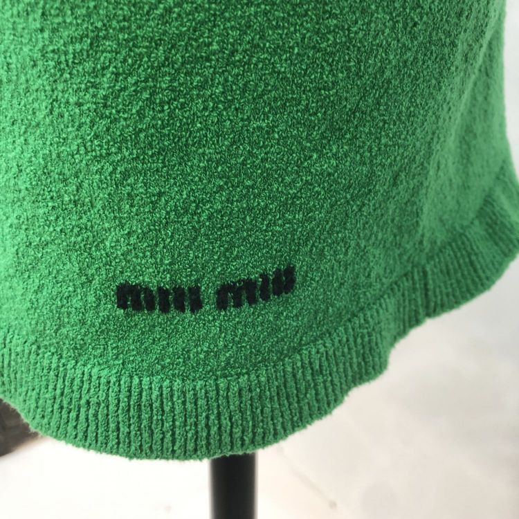 Miu Miu Miu Miu Green Terry Mini Skirt Size 40 Size 27" / US 4 / IT 40 - 7 Thumbnail