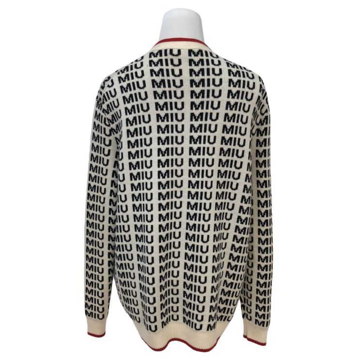 Miu Miu Miu Miu Logo Print Cardigan Size 38 Size XS / US 0-2 / IT 36-38 - 2 Thumbnail