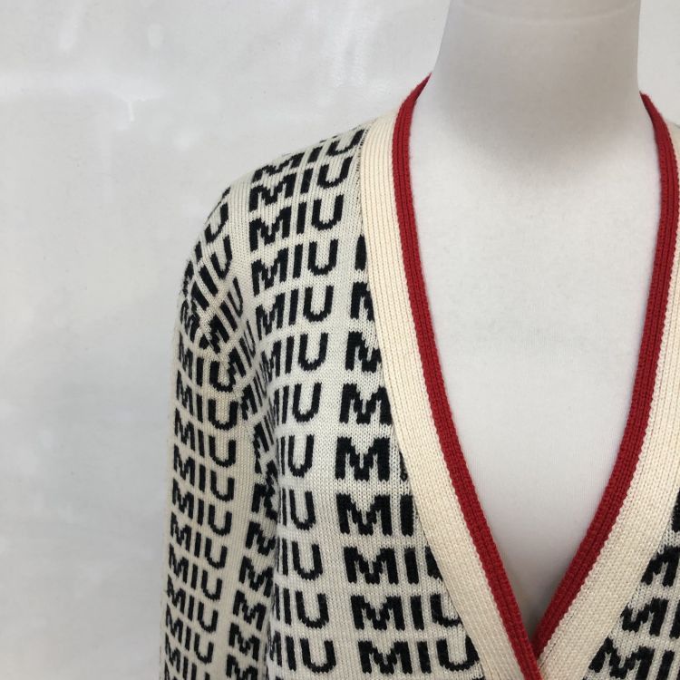 Miu Miu Miu Miu Logo Print Cardigan Size 38 Size XS / US 0-2 / IT 36-38 - 8 Thumbnail