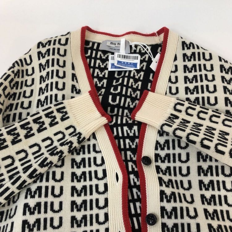 Miu Miu Miu Miu Logo Print Cardigan Size 38 Size XS / US 0-2 / IT 36-38 - 13 Thumbnail