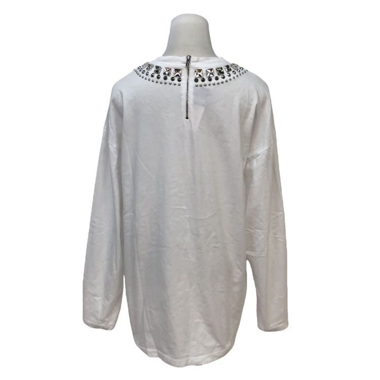 Miu Miu Miu Miu Crystal Embellished Logo Long Sleeve Top Size S Size S / US 4 / IT 40 - 2 Thumbnail
