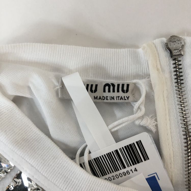 Miu Miu Miu Miu Crystal Embellished Logo Long Sleeve Top Size S Size S / US 4 / IT 40 - 3 Thumbnail