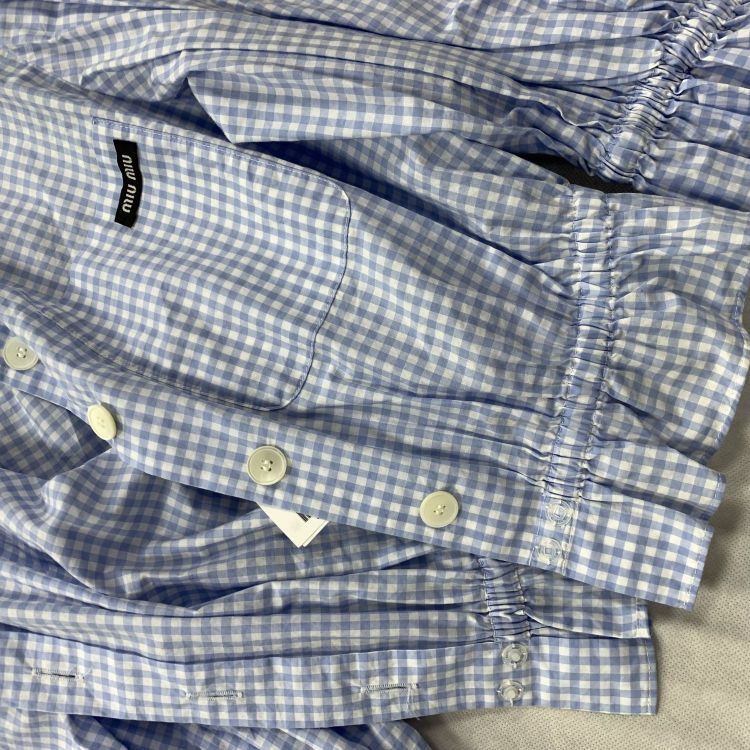 Miu Miu Miu Miu Gingham Collar Blouse Size 38 Size XS / US 0-2 / IT 36-38 - 6 Thumbnail
