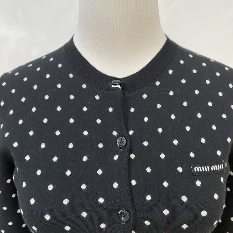 Miu Miu Miu Miu Polka Dot Cardigan Size 38 Size XS / US 0-2 / IT 36-38 - 7 Thumbnail