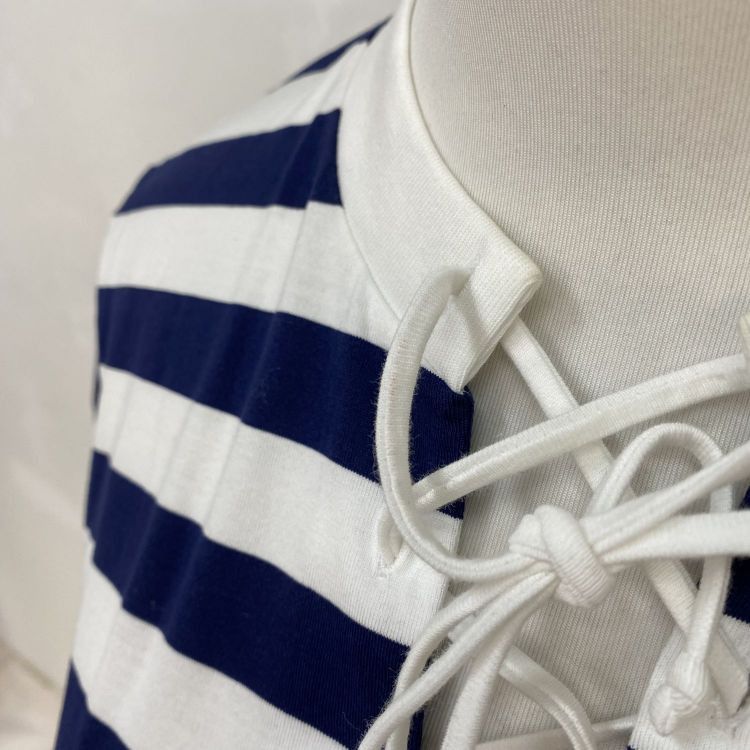 Miu Miu Miu Miu Striped Lace-Up T-Shirt Size M Size M / US 6-8 / IT 42-44 - 9 Thumbnail