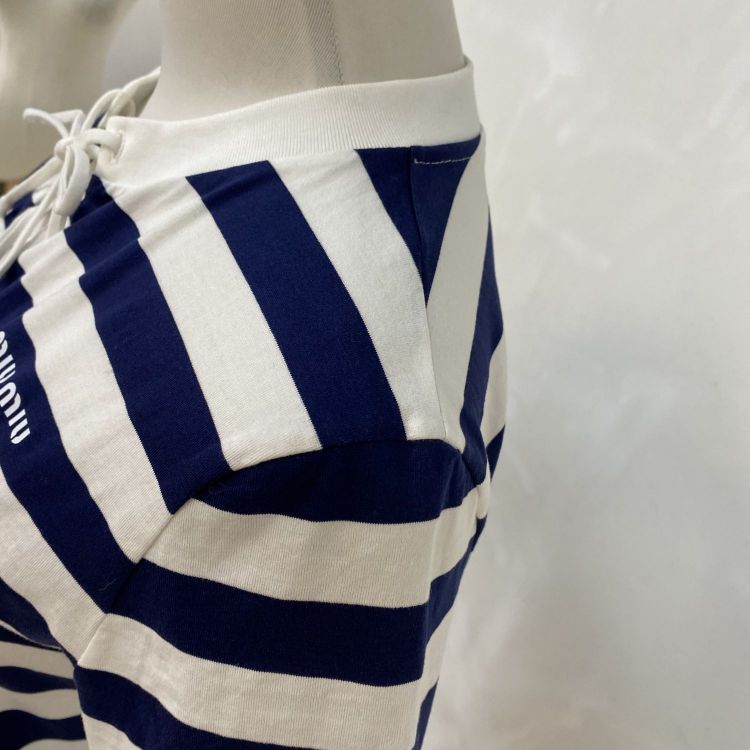 Miu Miu Miu Miu Striped Lace-Up T-Shirt Size M Size M / US 6-8 / IT 42-44 - 8 Thumbnail