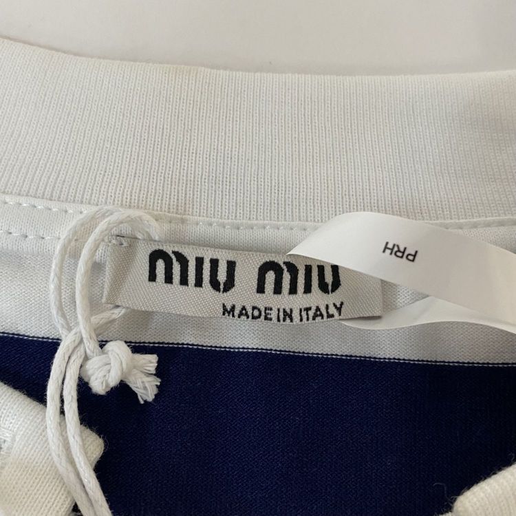 Miu Miu Miu Miu Striped Lace-Up T-Shirt Size M Size M / US 6-8 / IT 42-44 - 3 Thumbnail
