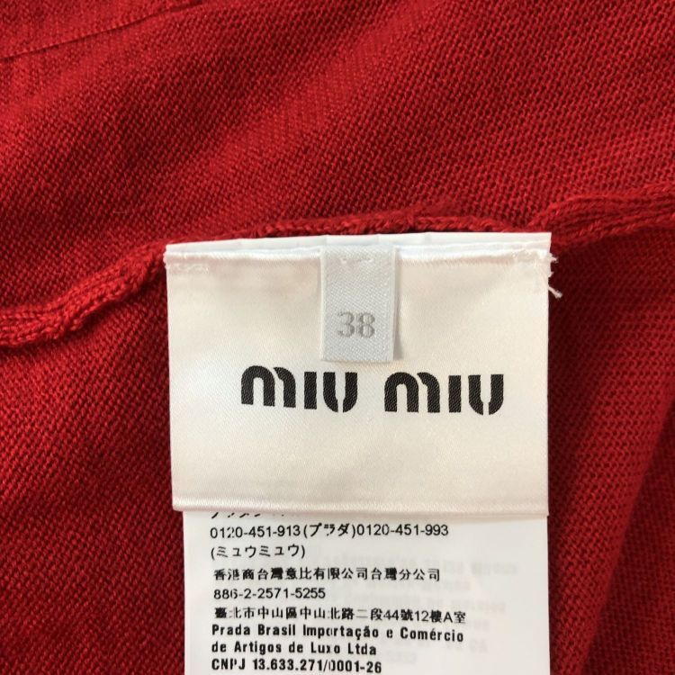 Miu Miu Miu Miu Red Wool Bow Detail Cardigan Size 38 Size XS / US 0-2 / IT 36-38 - 4 Thumbnail