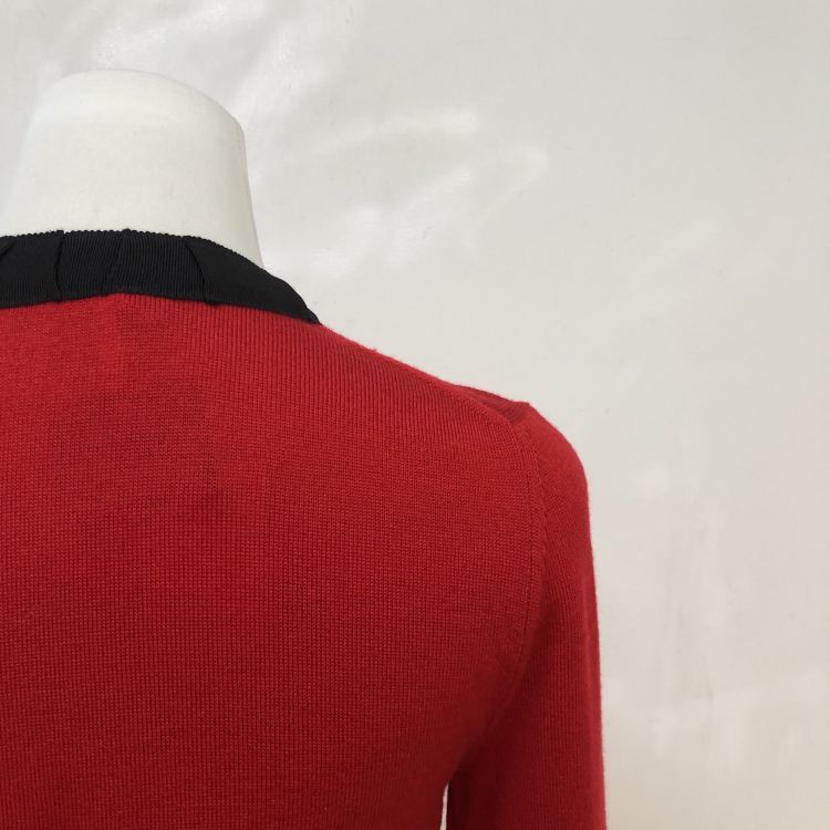 Miu Miu Miu Miu Red Wool Bow Detail Cardigan Size 38 Size XS / US 0-2 / IT 36-38 - 9 Thumbnail