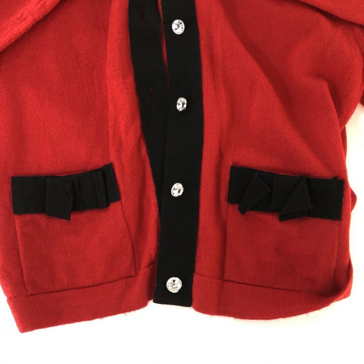 Miu Miu Miu Miu Red Wool Bow Detail Cardigan Size 38 Size XS / US 0-2 / IT 36-38 - 12 Thumbnail