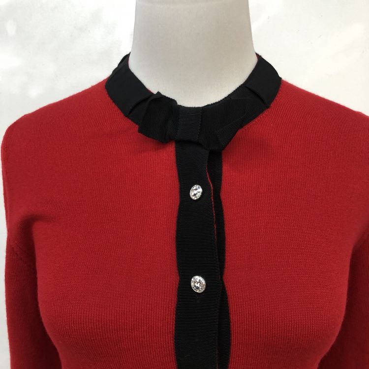 Miu Miu Miu Miu Red Wool Bow Detail Cardigan Size 38 Size XS / US 0-2 / IT 36-38 - 7 Thumbnail
